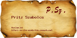 Pritz Szabolcs névjegykártya