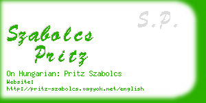 szabolcs pritz business card